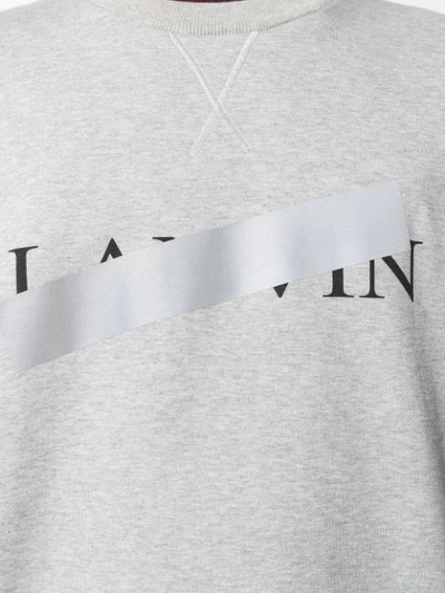 Shop Lanvin Logo Print Sweatshirt In Grey