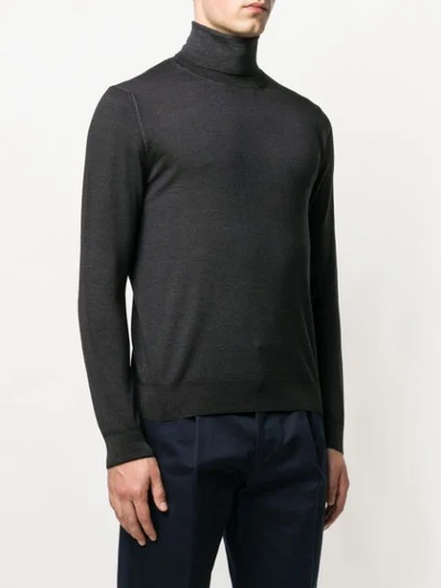 Shop Canali Slim-fitted Turtleneck In Grey