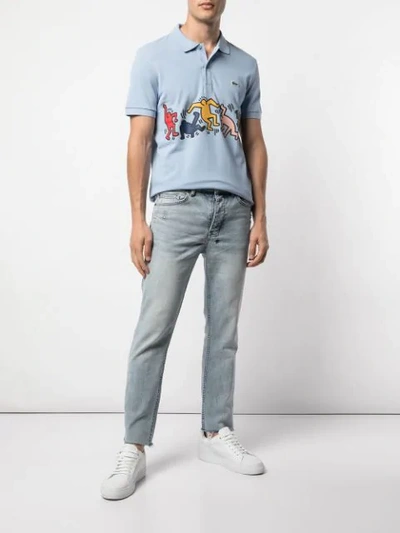Lacoste Keith Haring Graphic Pique Regular Fit Polo Shirt In Light Blue |  ModeSens
