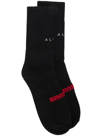Shop Alyx 1017  9sm Logo Embroidered Socks - Black