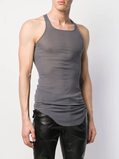 Shop Rick Owens Ribbed Tank Top In Grey