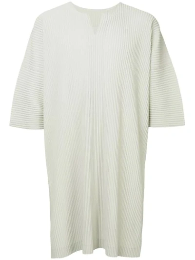 Shop Issey Miyake Pleated Long T In Neutrals