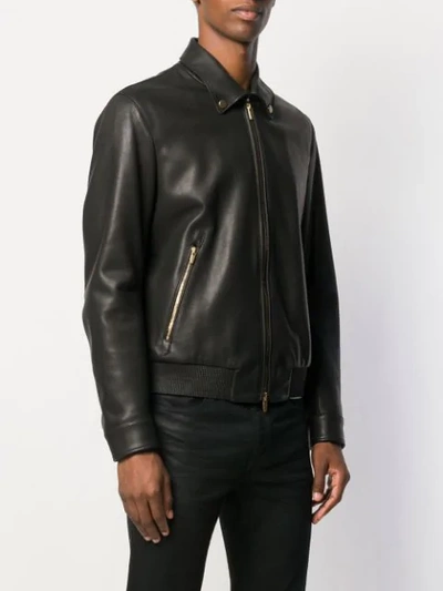 Shop Ajmone Biker Jacket In Black