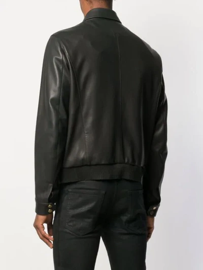 Shop Ajmone Biker Jacket In Black