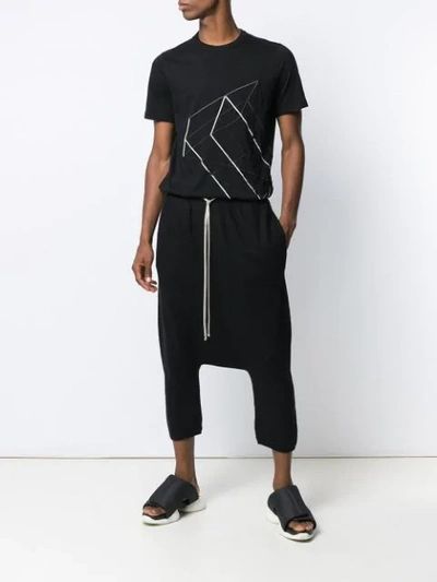 Shop Rick Owens Dropped Crotch Track Trousers In Black