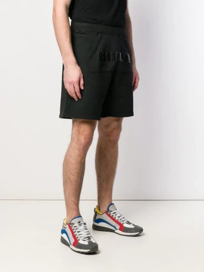 Shop Dsquared2 Kangaroo Pocket Logo Shorts In Black