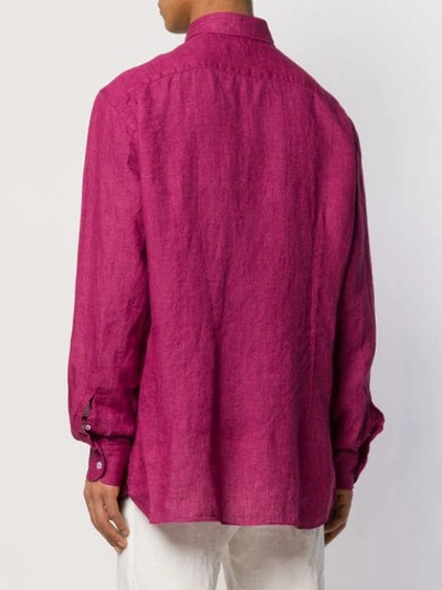 Shop Lardini Casual Linen Shirt In Pink