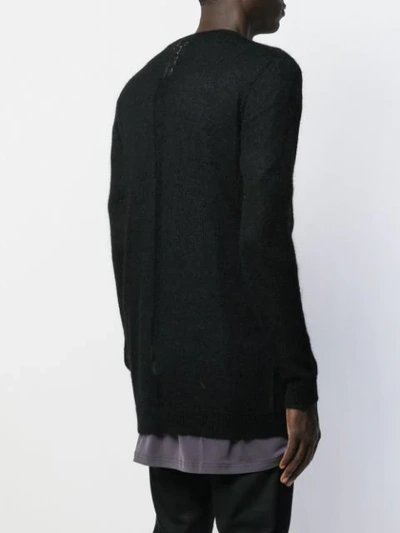 Shop Rick Owens Transparent Knit Sweater In Black