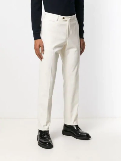 Shop Corneliani Tailored Trousers In White