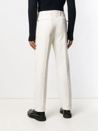 Shop Corneliani Tailored Trousers In White