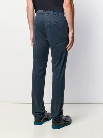 Shop Jacob Cohen Flared Style Trousers In Blue