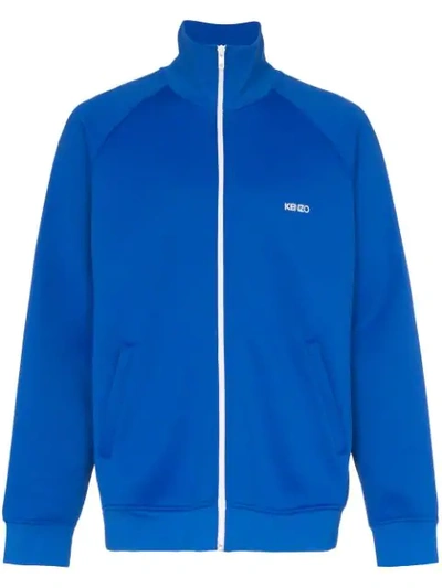 Shop Kenzo Zipped Logo Jacket - Blue