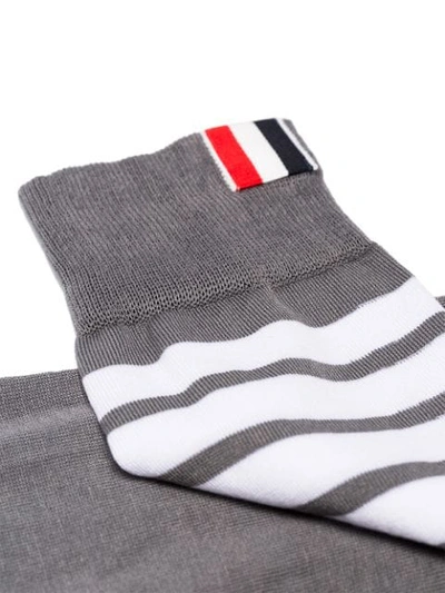 Shop Thom Browne 4-bar Stripe Socks In Grey