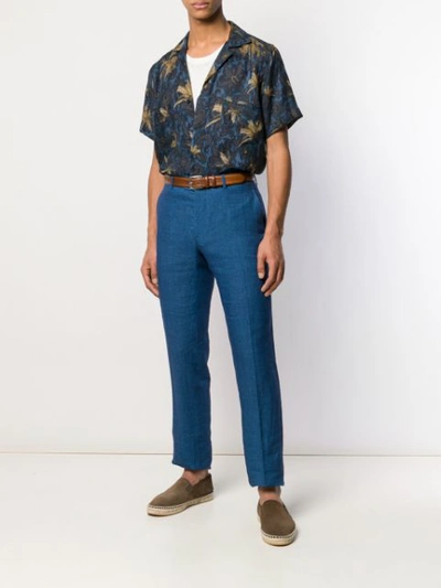 Shop Etro Classic Chino Trousers In Blue