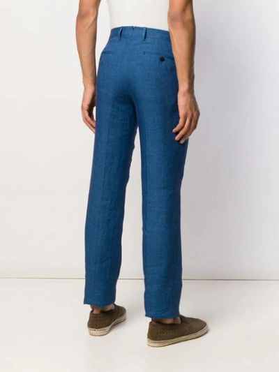 Shop Etro Classic Chino Trousers In Blue