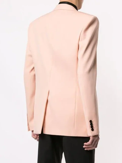 Shop Saint Laurent Long Blazer In 6941 -rose Pale