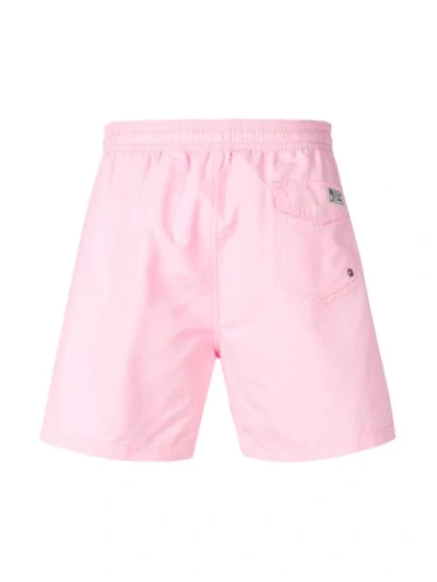 POLO RALPH LAUREN LOGO SWIMMING SHORTS - 粉色