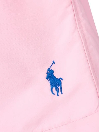 Shop Polo Ralph Lauren Logo Swimming Shorts In Pink