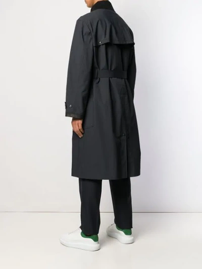 Shop Lanvin Boxy Fit Trench Coat In Black/beig/1005