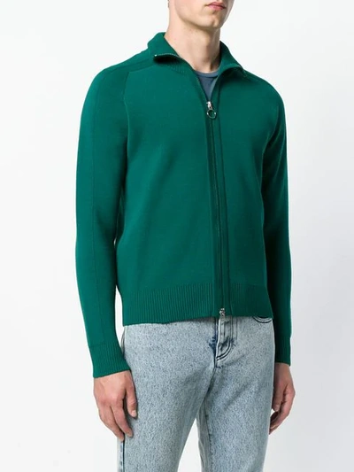 Shop Ami Alexandre Mattiussi Zipped Cardigan In Green