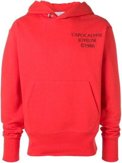 Shop Helmut Lang Hack Logo Hoodie In Red