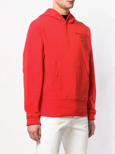 HELMUT LANG HACK LOGO HOODIE - 红色