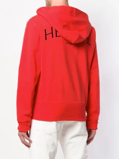 Shop Helmut Lang Hack Logo Hoodie In Red