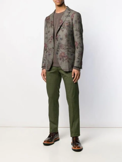 Shop Etro Paisley Print Trousers In 500 Green