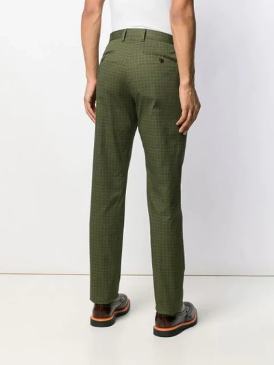 Shop Etro Paisley Print Trousers In 500 Green