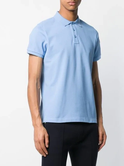 Shop Moncler Logo Polo Shirt In Blue