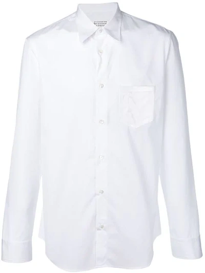 Shop Maison Margiela Long Sleeved Shirt In White