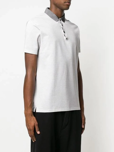 Shop Lanvin Striped Polo Shirt In White