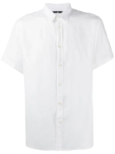 Shop J. Lindeberg Short-sleeved Daniel Shirt In White