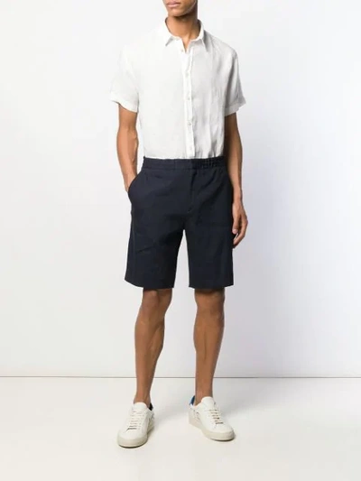 Shop J. Lindeberg Short-sleeved Daniel Shirt In White
