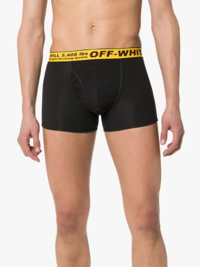 Shop Off-white Tripack Industrial Belt Cotton Boxer Shorts In Black