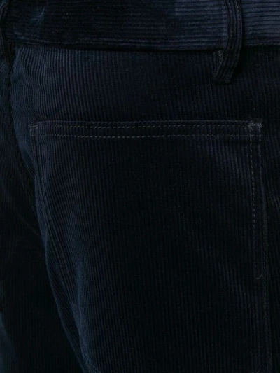 Shop Comme Des Garçons Shirt Corduroy Cropped Trousers In Blue