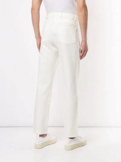 Shop Apc Classic Straight-cut Trousers In White