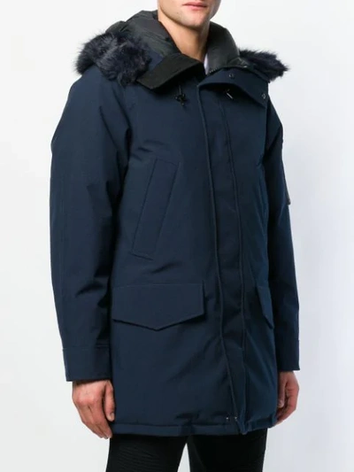 Shop Kenzo Hooded Padded Coat In 76  Navy Blue