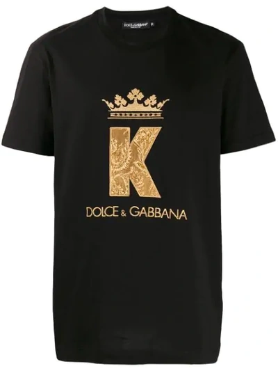 Shop Dolce & Gabbana King Patch T-shirt In Black