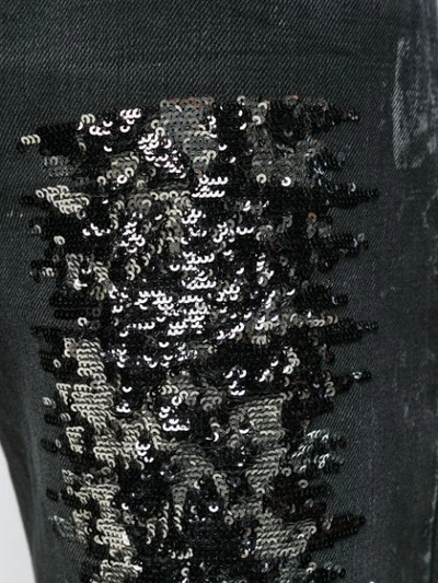 Shop Philipp Plein Sequins Jeans In Black