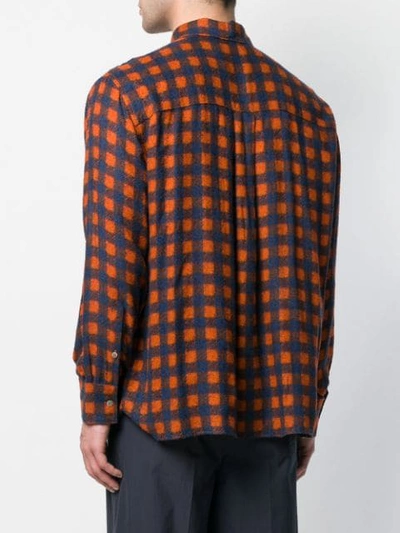 Shop Federico Curradi Check-pattern Long-sleeve Shirt In Orange