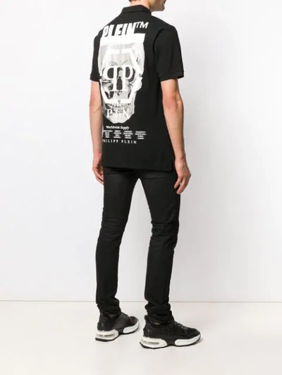 Shop Philipp Plein Skull Polo Shirt In 02 Black