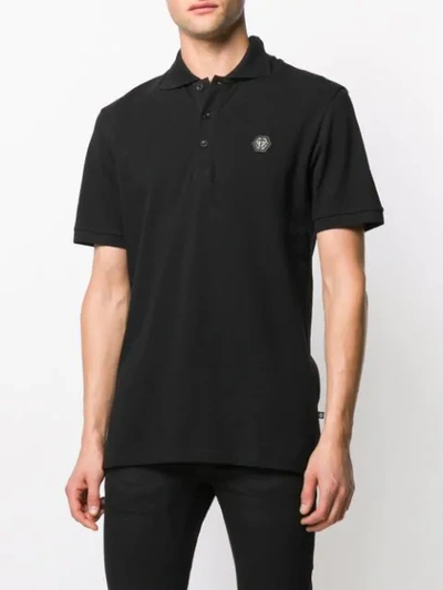 Shop Philipp Plein Skull Polo Shirt In 02 Black
