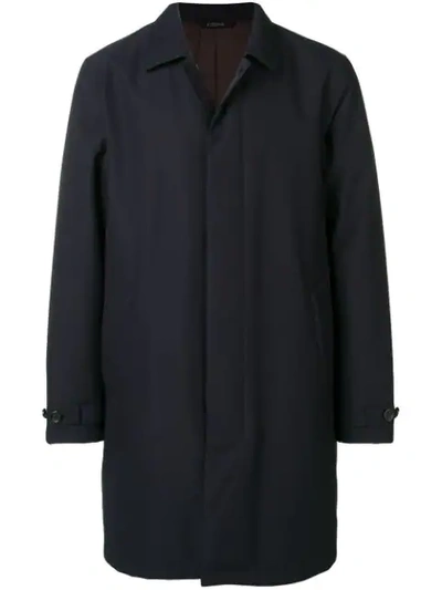 Shop Z Zegna Basic Trench Coat In Blue