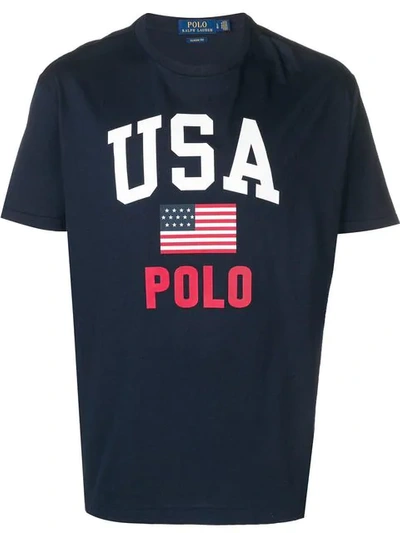 Shop Polo Ralph Lauren 'usa Polo' T-shirt In Blue