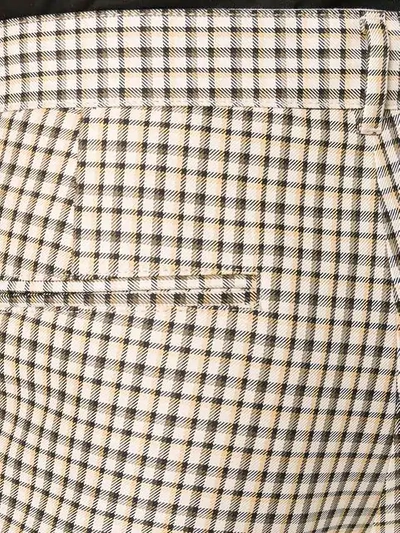 Kenzo Checkered Print Tailored Trousers In 12 Camel Clair