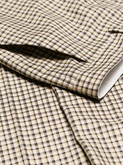 Kenzo Checkered Print Tailored Trousers In 12 Camel Clair