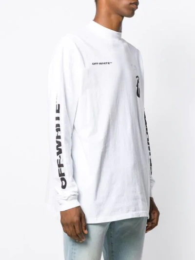 Shop Off-white Contrasting Logo Long-sleeve T-shirt In White