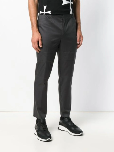 Shop Neil Barrett Tapered Trousers - Grey