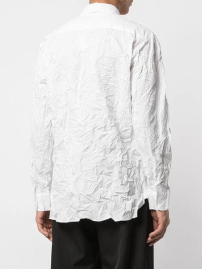 Shop Yohji Yamamoto Crinkle-styled Shirt In White